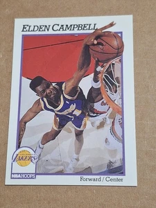 1991 ELDEN CAMPBELL NBA HOOPS CARD #382 LA LAKERS CLEMSON CHARLOTTE HORNETS  - Bild 1 von 2