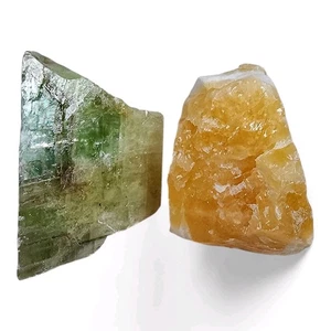 Orange and Green Calcite Crystal Specimens Mexico 330.1 grams. - Picture 1 of 2