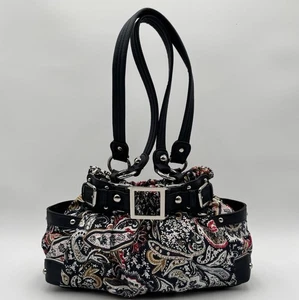 Wilsons Leather Shoulder Bag Women Paisley Floral Double Strap Purse Boho Hippie - Picture 1 of 15