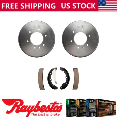 Rear Kit Brake Drums & Brake Shoes For 1980-1988 Audi 5000 - Raybestos - Image 1 of 4