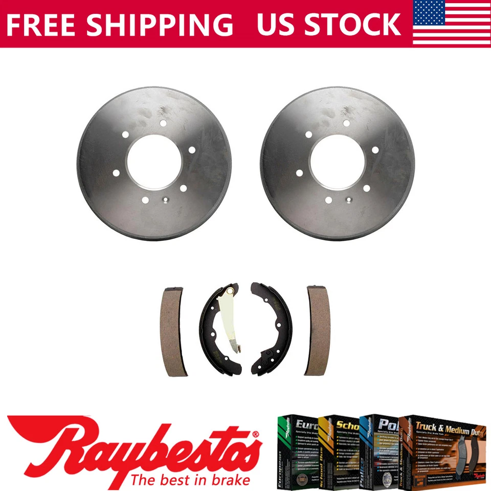 Rear Kit Brake Drums & Brake Shoes For 1980-1988 Audi 5000 - Raybestos - Image 1 of 4