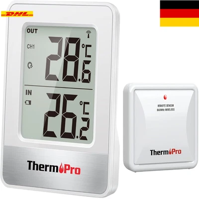 Funkthermometer mit 2 Raum- und Außensensor | 150m Reichweite - Bild 1 von 4
