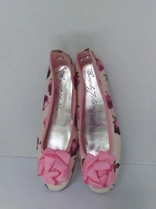 Beverly Fieldman rosa Blumen Ballerinas hergestellt in Italien Größe 7B - Bild 1 von 6