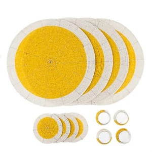 Pinguino Home Set di 12 tovagliette, sottobicchieri e anelli tovaglioli in vetro con perline - 32 cm - Foto 1 di 19
