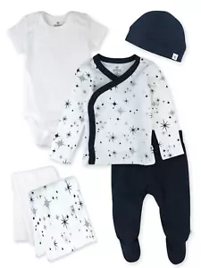 Baby Boy or Girl Gender Neutral Organic Cotton Take Me Home Gift Set, 6 Piece (N - Picture 1 of 12