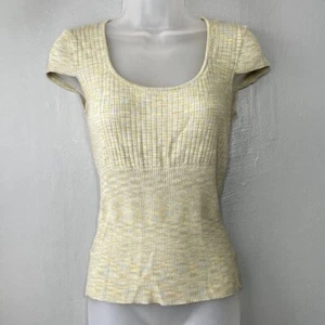 Maglione maglia a costine anni 90 Y2K taglia media Space Dye vita impero morbido romantico - Foto 1 di 8