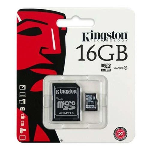 16GB Kingston Micro SD SDHC TF Flash C4 Memory Card for iPhone/Samsung/Android - Image 1 of 1