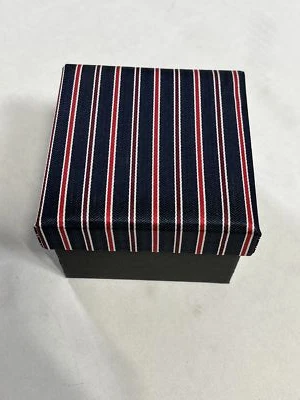 Mens Clericci Black Red Stripe Tie With Matching Pocket Square And Cufflinks NEW — 第 1/3 张图片