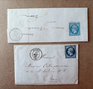 Lot NAPOLÉON sur LETTRE cachet TOURNY - GISORS (non dentelée) à Paris - Imagen 1 de 2