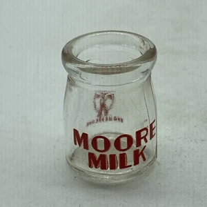 Vintage Moore Milk Creamer Glass Dairy Bottle 1.75” 11 - Picture 1 of 6