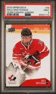 2015 Upper Deck Team Canada Juniors - RC (PSA 9) - Halli Krzyzaniak (# 58) - Picture 1 of 3