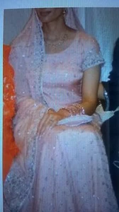 Pakistani indian Bollywood wedding sharara salmon pink peach - Picture 1 of 12