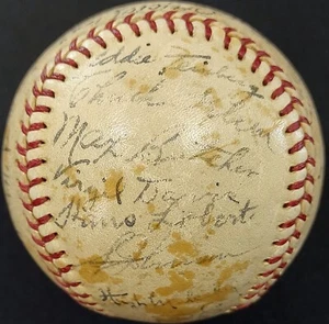 EXTREMELY RARE! Chuck Klein 1938 Phillies Team Signed Baseball 25 Autos JSA LOA! - Picture 1 of 8