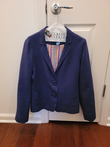 Blazer Kate Spade New York Tami due bottoni misto lino blu navy donna 4