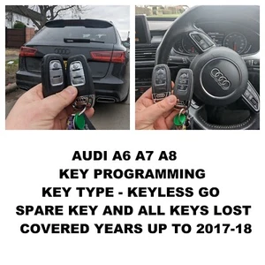 Audi A6 C7 A7 4G A8 4H SCHLÜSSELPROGRAMMIERUNG. ERSATZTEIL ODER ALLE SCHLÜSSEL VERLOREN - Bild 1 von 1
