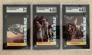 1977 Star Wars Wonder Bread #9 #12 #13 Chewbacca Stormtroopers Millennium Falcon