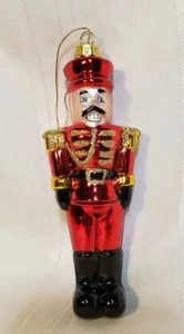 Far East Brokers Hand Blown & Painted Nutcracker Toy Soldier Christmas Ornament - Picture 1 of 7