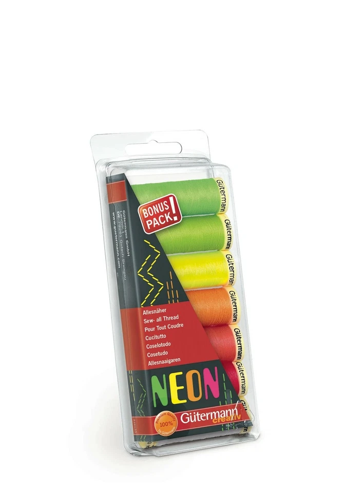 731148-1 Gutermann Sew-All NEON Sewing Thread Set 100M x 7 Quilting Dressmaking - Image 1 of 1