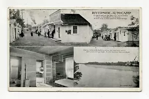Red Bluff California Riverside auto campamento Sacramento River alrededor de 1920 - Imagen 1 de 2
