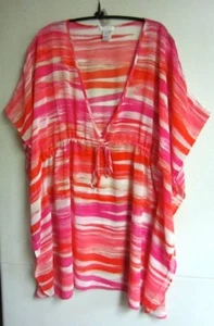 CHICO'S LOVELY LESLY PONCHO / SWIMSUIT COVERUP PINK SIZE S/M NWT $89 - Picture 1 of 4