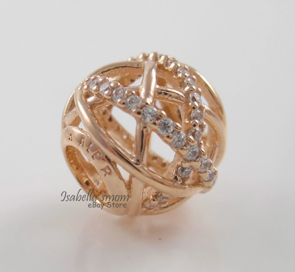 Galaxy 100% Authentisch Pandora Rose Vergoldet Klar Zirkonia Charm / Perlen Neu - Bild 1 von 1