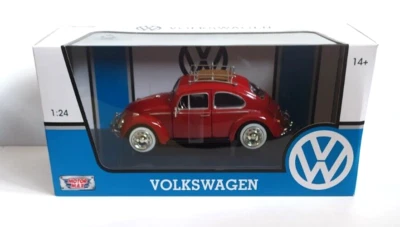 MOTOR MAX 1:24 AUTO VOLKSWAGEN BEETLE CON PORTAPACCHI   ART 79559 - Immagine 1 di 2