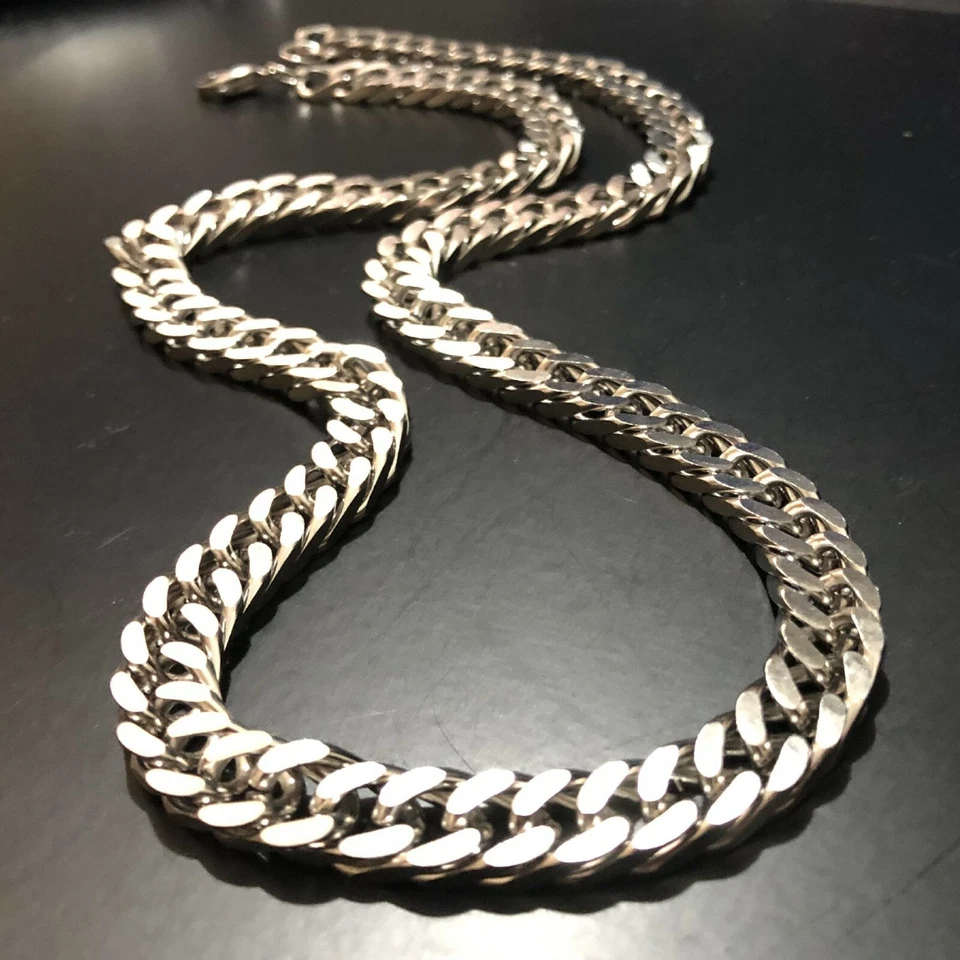 Collana catena in acciaio inox da uomo grumetta punk rapper argento 45 50 55 cm - Immagine 1 di 4