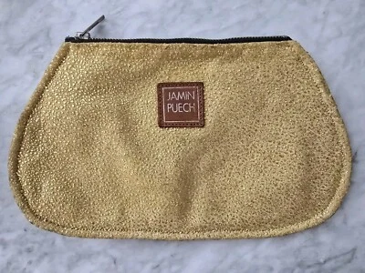 BOLSA CLUTCH JAMIN PUECH TEXTURIZADA METÁLICA DORADA CUERO TEXTURIZADO CREMALLERA  Foto 1 de 4