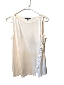 Ralph Lauren Women's Side Lace White Pullover Sleeveless Tank Size Small - Picture 1 of 4