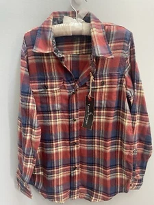 Tailor Vintage Connecticut Originals Boys Size 12 Plaid Flannel Shirt Red - Picture 1 of 3