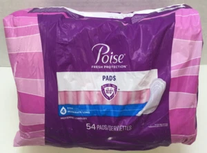 Poise Incontinence Pads for Women, #4 Moderate Long, 54 Pads, Disheveled bags - Picture 1 of 2