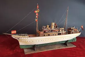 MODEL BOAT STEAM ALFONSO XIII. WOOD AND METAL. SPAIN (?)FIRST THIRD 20TH CENTURY - Picture 1 of 1