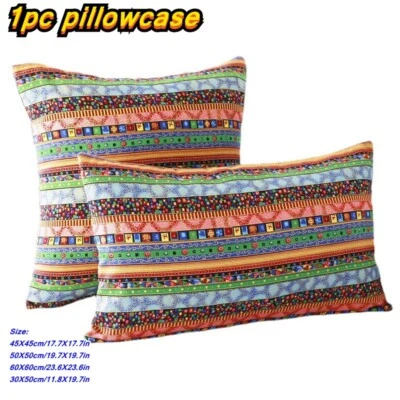 1 Pc Boho Stripes Cushion Throw Pillow Cover Pillowcase Vintage Couch Sofa - Image 1 of 4