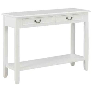 Wooden Console Table With 2 Storage Drawers White Hallway Entryway Furniture - Picture 1 of 8