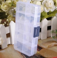 10 Compartments Clear Plastic Storage Box Jewelry Bead Screw Container Organizer