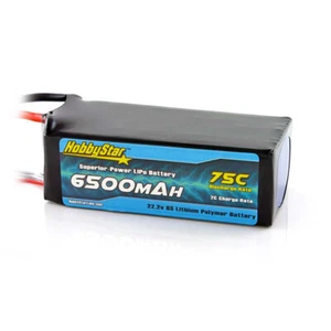 HobbyStar 6500mAh 6S 22.2V 75C LiPo Battery XT90 Plug RC Heli Plane EDF - Picture 1 of 2