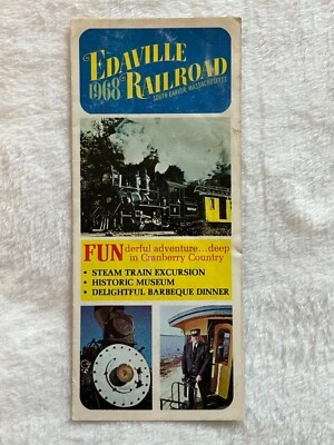 Edaville Railroad Travel Brochure 1968 Carver Massachusetts Train Schedule Rates - Image 1 of 4