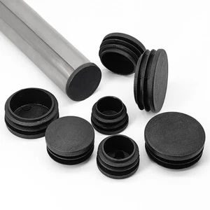 Tapas redondas de plástico en blanco extremos insertos de tubería sello bung Ø 12 ~ 76 mm negro - Imagen 1 de 8
