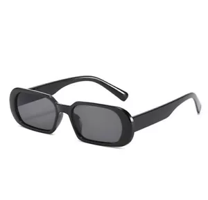 Sunglasses Narrow Frame Design Flat Fit Black Sexy Cool Capsule Wardrobe Chic - Picture 1 of 3