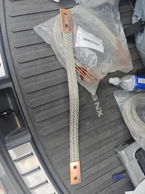 Burndy BE24 Flexible Copper Braid 24"  Grounding Braid Ferrules  - Image 1 of 2