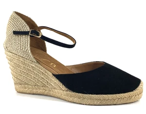 Unisa Castilla Womens UK 8 EU 41 Black Wedge Heel Ankle Strap Closed Toe Sandals - Picture 1 of 7