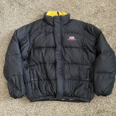 De Colección Ralph Lauren Polo Jeans Co Chaqueta Para Hombres Talla Grande Plumón Relleno Negro Puffer Y2K Foto 1 de 4