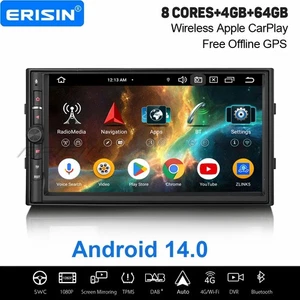 Radio de coche 4 GB + 64 GB Android 14 2Din DAB + para Nissan Navi WiFi DSP CarPlay USB SWC - Imagen 1 de 20