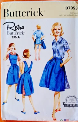 Vintage Reissue 1960s Jumper Skirt Shorts Blouse Butterick Pattern Plus Sz 16-24 - Image 1 of 4