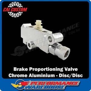 Cal Custom Chrome Aluminium Brake Proportioning Valve, GM Style, Suit Disc/Disc - Picture 1 of 6