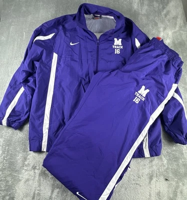 Nike Michigan State Track Suit Mens XL Purple Warm Up Windbreaker Athletic - Image 1 of 4