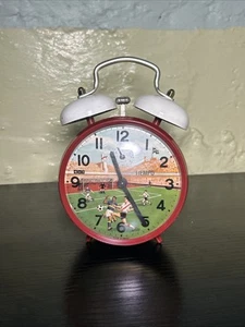 1950s Tiempo Soccer Animation Alarm Clock Made In Brazil RARE! - Picture 1 of 10