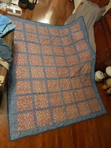 Vintage volle Größe Baumwolle Quilt 82" x 68" handgenäht Lancaster County PA - Bild 1 von 9