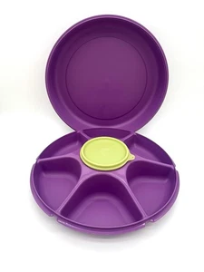 Tupperware Serving Center Large Divided Veggie Party Snack Tray & Dip Bowl 1665 - Picture 1 of 13