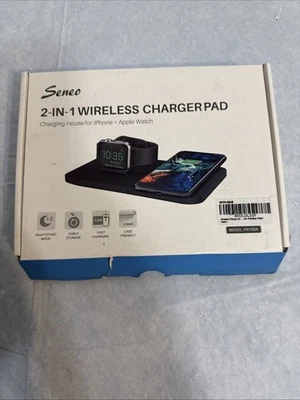Almohadilla de carga inalámbrica doble Seneo 2 en 1 con base iWatch para iPhone iWatch Foto 1 de 4